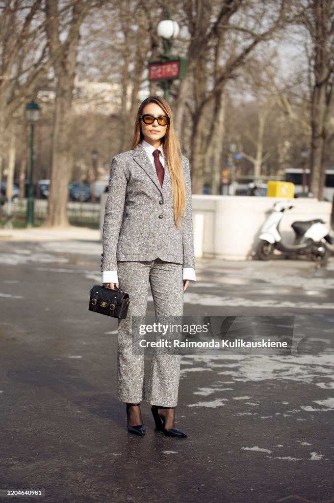 Street Style - Paris Fashion Week - Womenswear Fall/Winter 2025/2026 - Day Nine