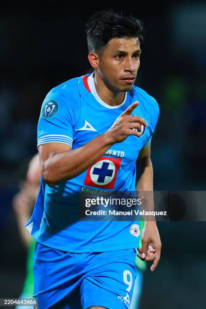 Angel Sepulveda of Cruz Azul celebrates after scoring the team's second goal during the match between Cruz Azul and Seattle Sounders as part of the...