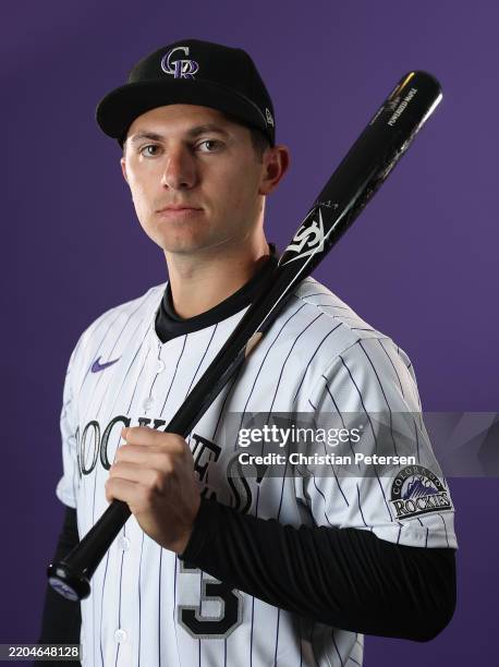 Drew Romo C Drew Romo of the Colorado Rockies poses for a portrait during photo ...