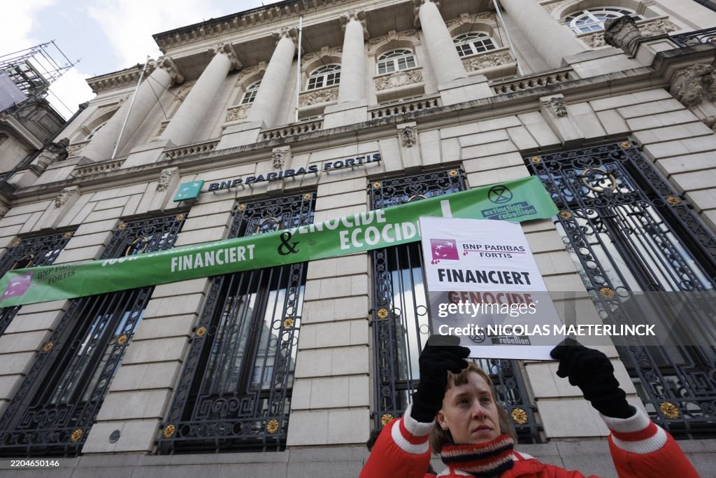 ANTWERP BNP PROTEST ACTION EXTINCTION REBELLION