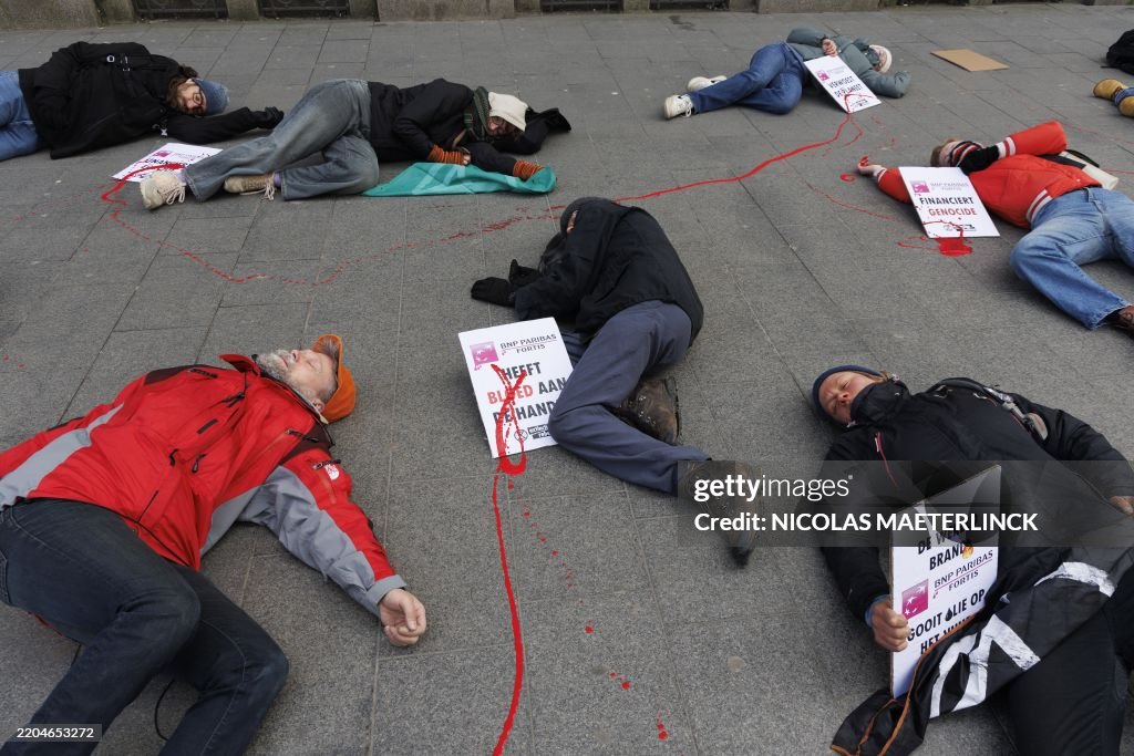 ANTWERP BNP PROTEST ACTION EXTINCTION REBELLION