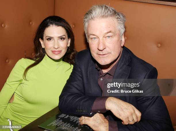 Hilaria Baldwin and Alec Baldwin pose at the grand Opening of the new Planet Hollywood NYC at Planet Hollywood New York City on March 11, 2025 in New...