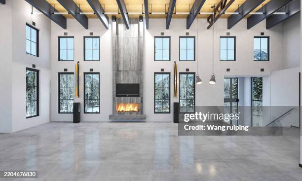 large tall living room interior - large empty room stock pictures, royalty-free photos & images