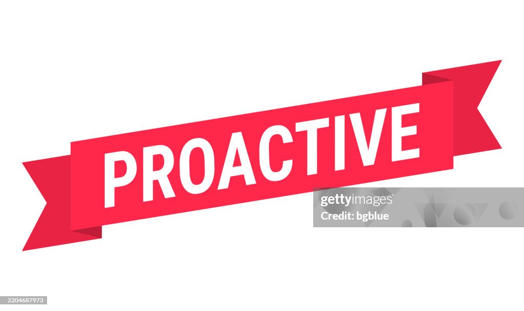 Proactive Red Banner On White Background High-Res Vector Graphic ...