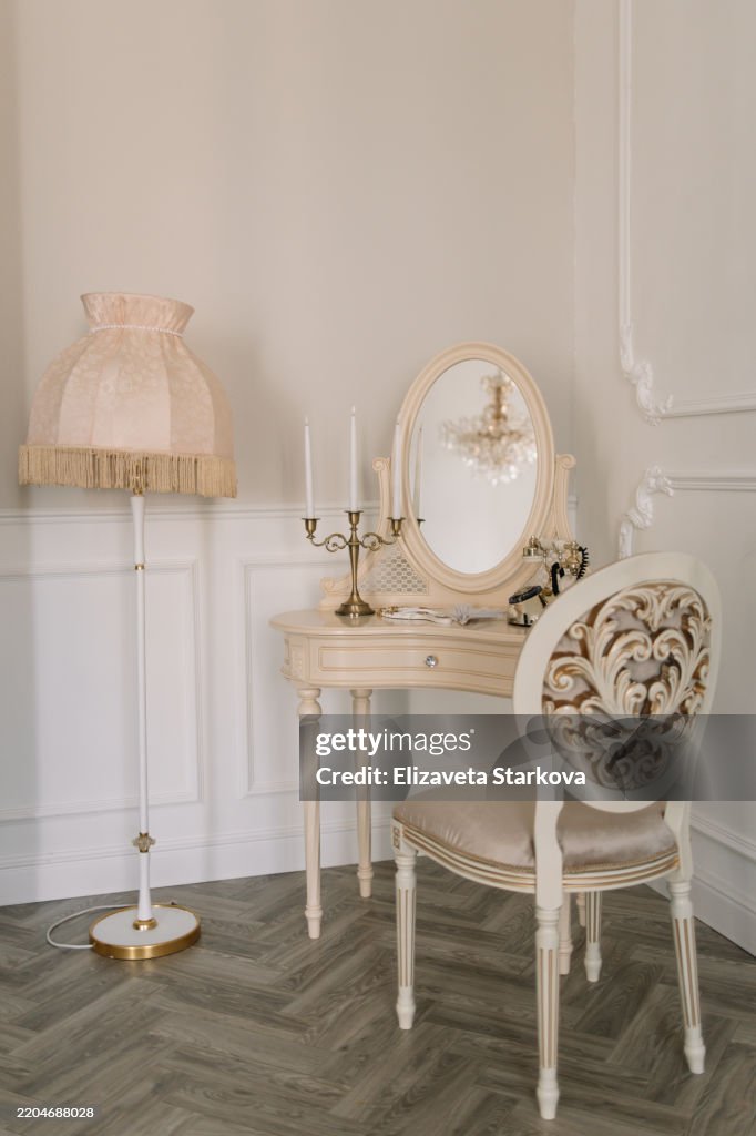 Interior decoration of the house, classic style, changing room