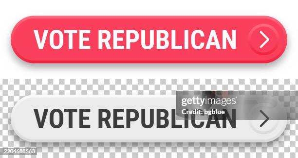 vote republican - 3d click web buttons on blank background - voting sticker stock illustrations