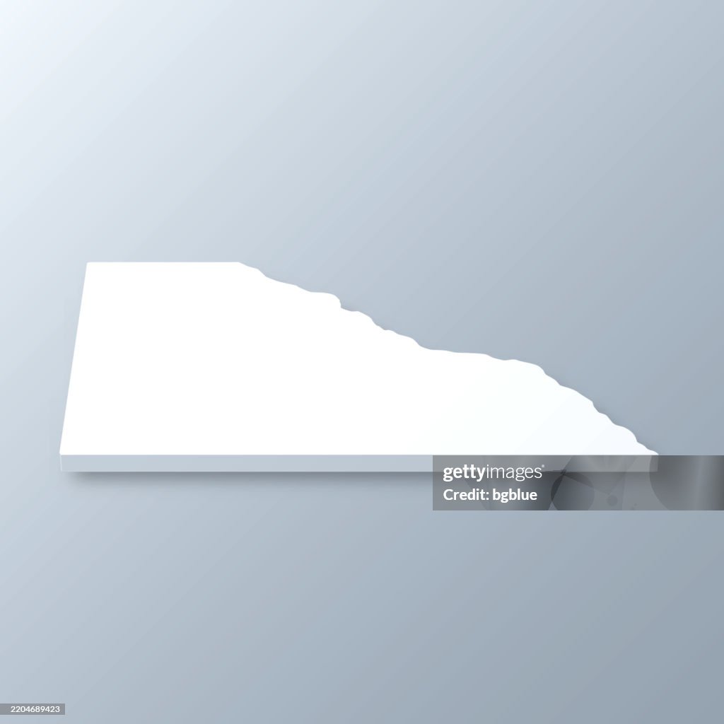 Winona County, Minnesota. 3D Map on gray background