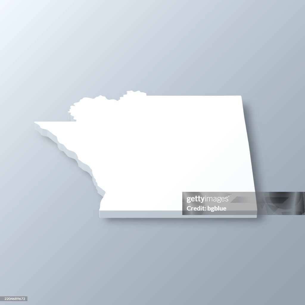 La Crosse County, Wisconsin. 3D Map on gray background
