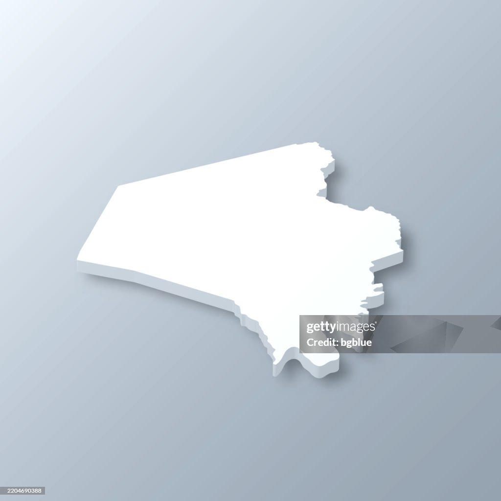 Condado de Fayette, Kentucky. Mapa 3D sobre fondo gris