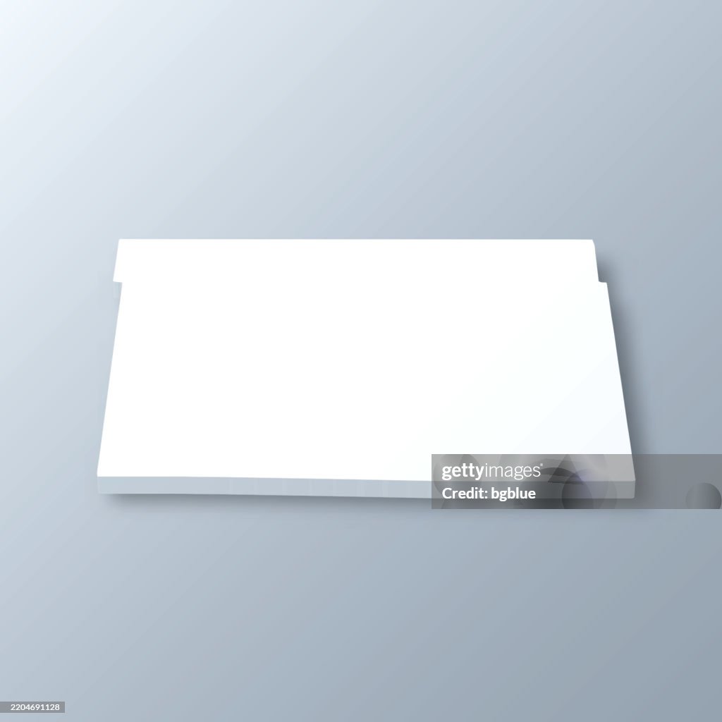 Ford County, Kansas. 3D Map on gray background