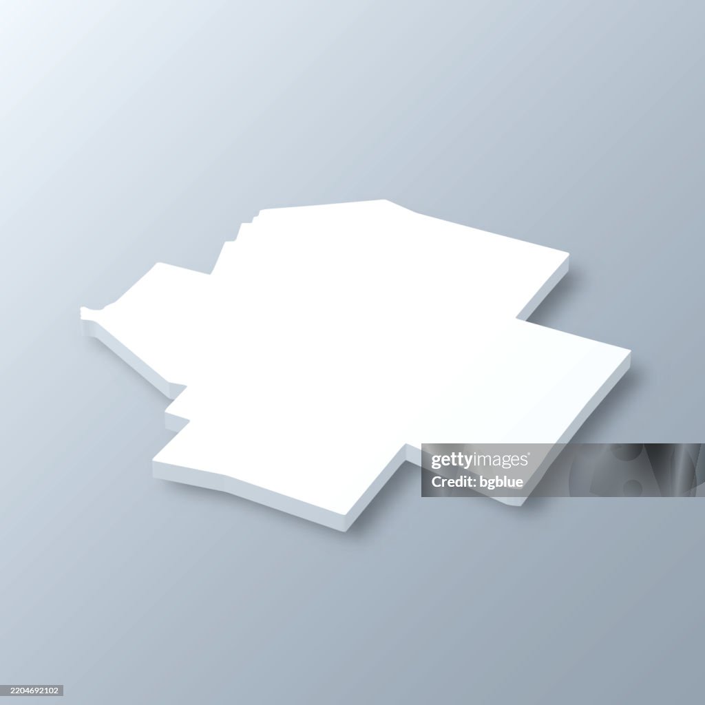 Lamoille County, Vermont. 3D Map on gray background