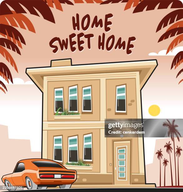 home sweet home - local cafe stock illustrations