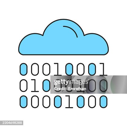 Cloud computing binary data storage technology icon Cloud computing binary data storage technology icon