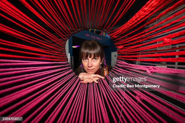 Margaux Carpentier unveils her new installation at Battersea Evolution on March 12, 2025 in London, England.