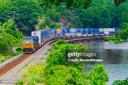 Got the Blues: CSX Container Stacktrain heading through NY State Got the Blues: CSX Container Stacktrain heading through NY State