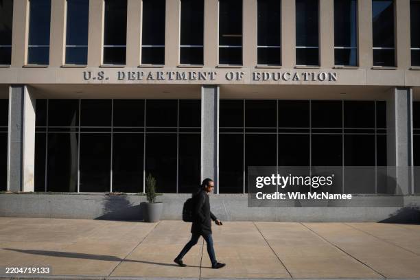 The headquarters of the Department of Education are shown March 12, 2025 in Washington, DC. The Department of Education announced yesterday that it...