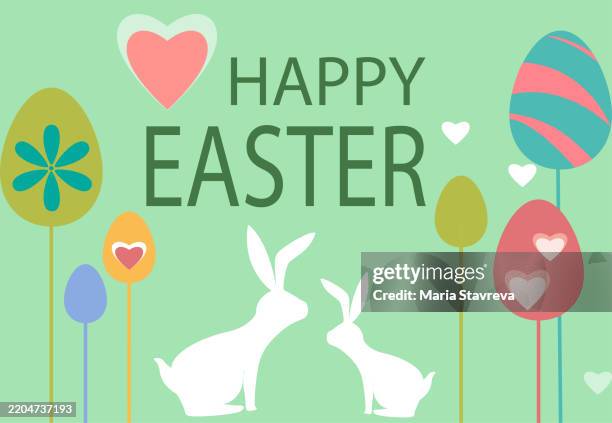 happy easter background, card, poster - easter background blue stock illustrations