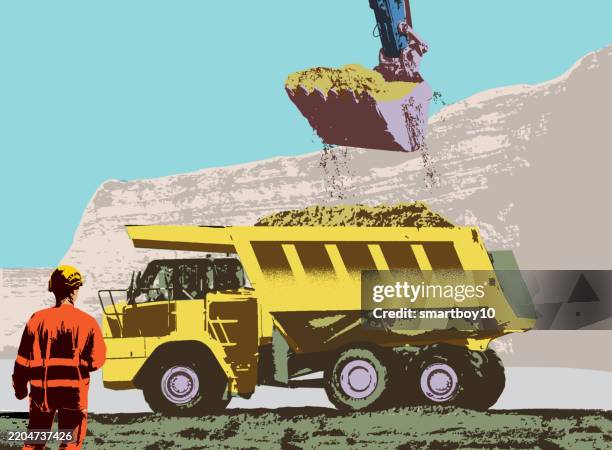 mining - open pit mine stock illustrations