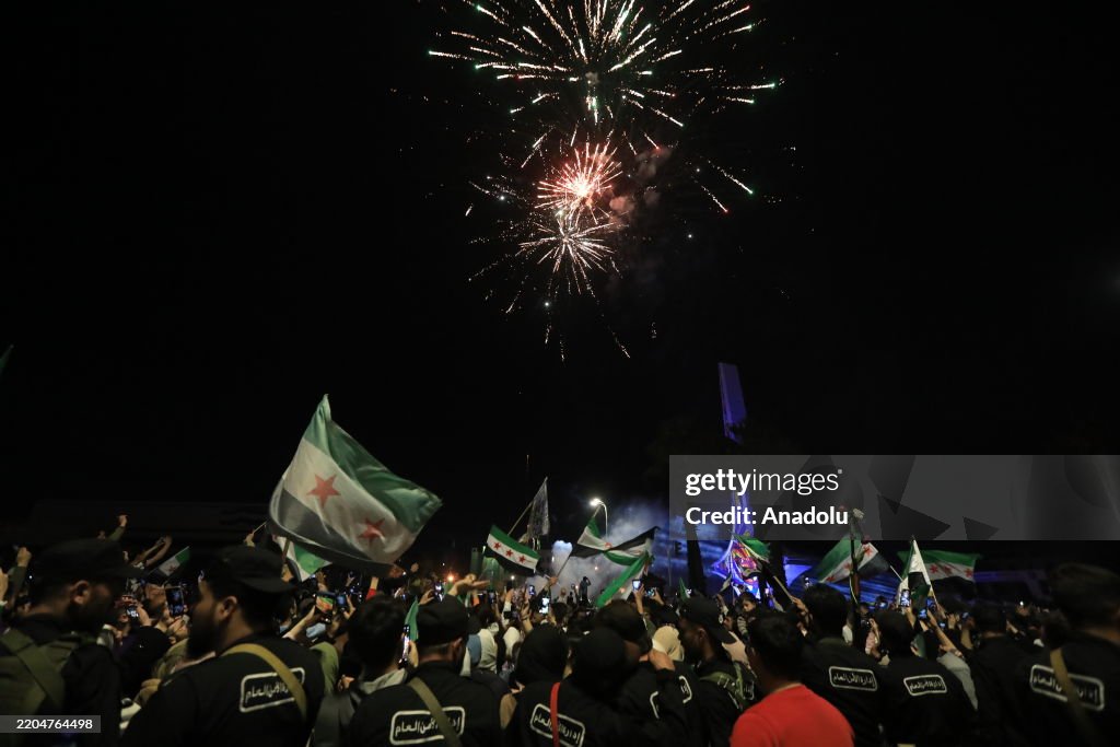 Syrians celebrate 14th anniversary of revolution in Damascus