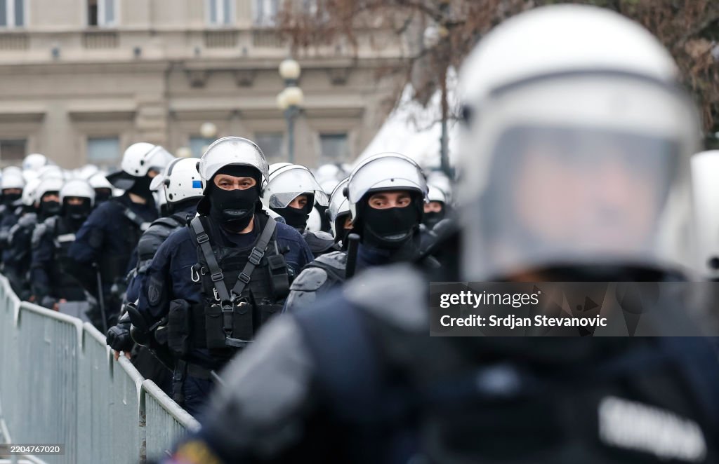 March And General Strike Against Government Corruption Held In Belgrade