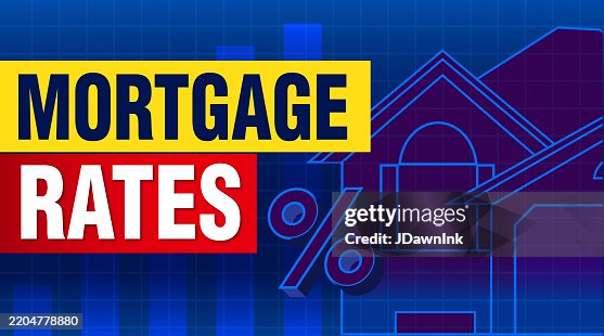 Free Rate Update Mortgage Rates Web Banner Design Template Concept With Average Home Or ...