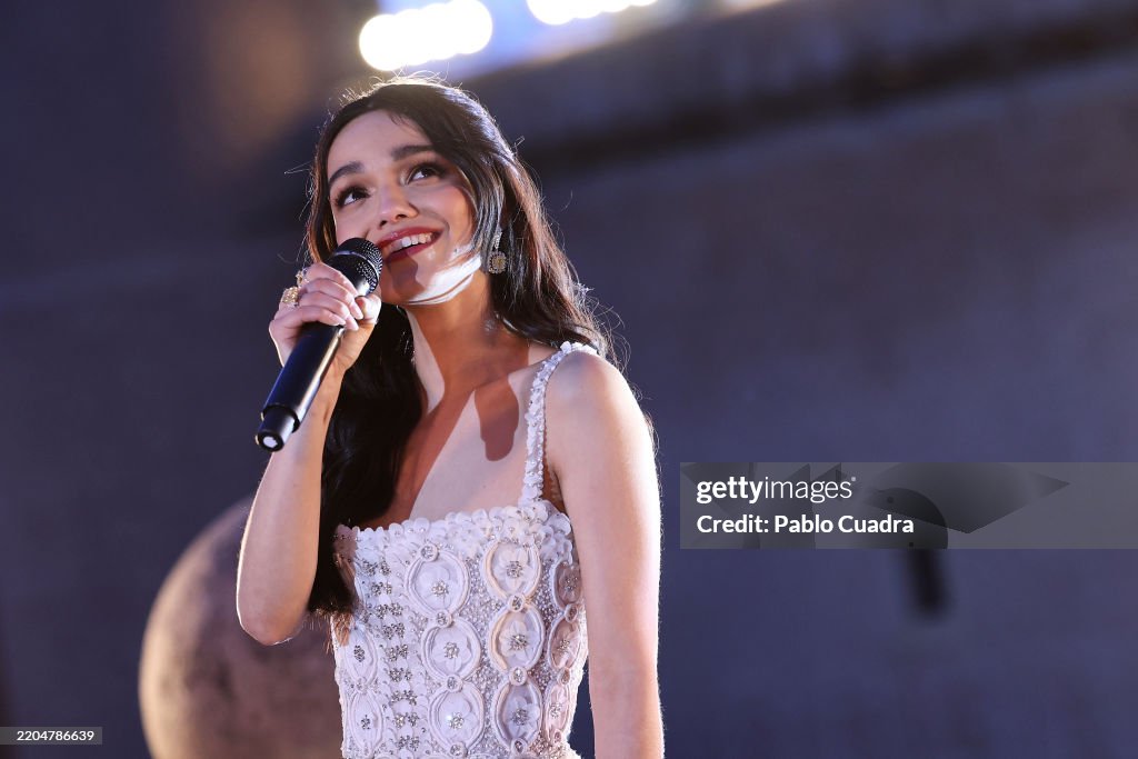 Rachel Zegler “Waiting On A Wish” Music Performance At Alcazar de Segovia (Spain) European launch event