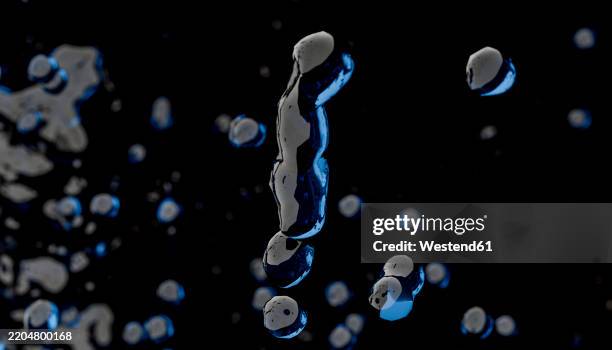 3d render of abstract water droplets on a dark background - digitalization water stock illustrations