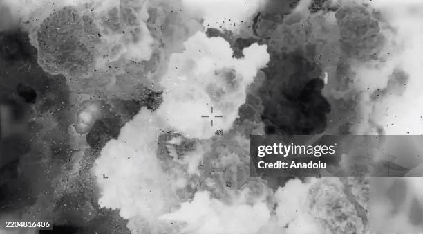 Screen capture from a video shows U.S. Central Command forces carry out precision airstrikes kicking off a series of operations consisting of...