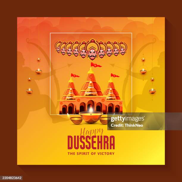 dussehra banner concept - durga stock illustrations