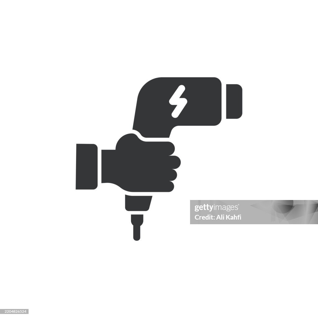 Ev Charging glyph solid icon. Solid icon that can be applied anywhere, simple, pixel perfect and modern style.