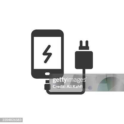 Phone Charging glyph solid icon. Solid icon that can be applied anywhere, simple, pixel perfect and modern style. Phone Charging glyph solid icon. Solid icon that can be applied anywhere, simple, pixel perfect and modern style.
