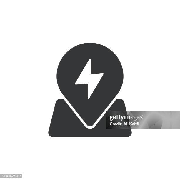charging station glyph solid icon. solid icon that can be applied anywhere, simple, pixel perfect and modern style. - futuristic car charging stock illustrations