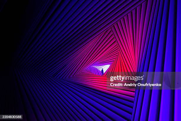 abstract triangular tunnel. - machine learning stock pictures, royalty-free photos & images