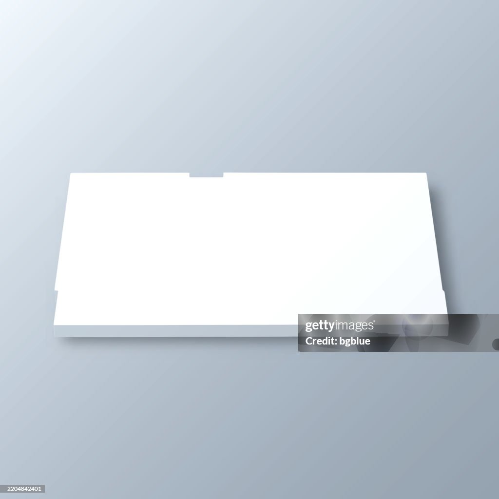 Reno County, Kansas. 3D Map on gray background
