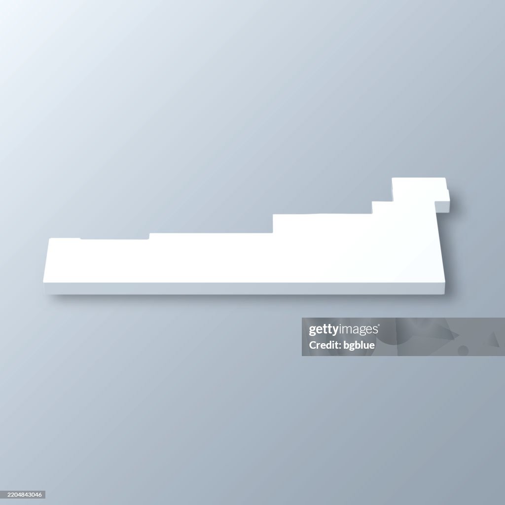 Garfield County, Colorado. 3D Map on gray background