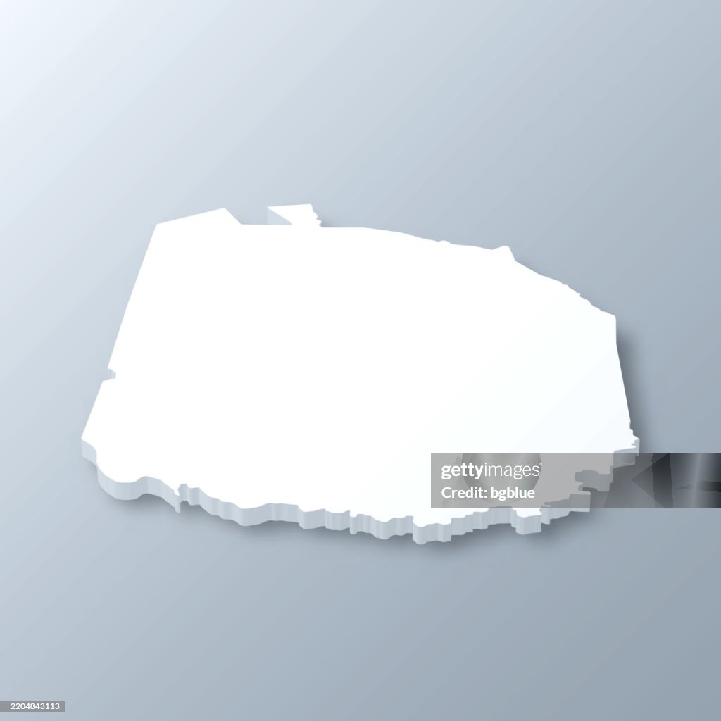 Jackson County, Tennessee. 3D Map on gray background