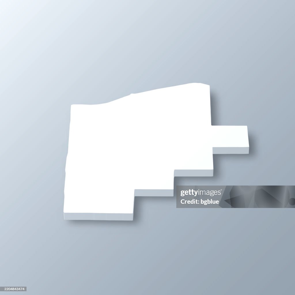 Lorain County, Ohio. 3D Map on gray background