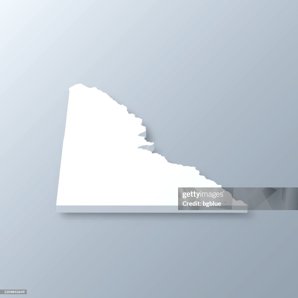 Shoshone County, Idaho. 3D Map on gray background