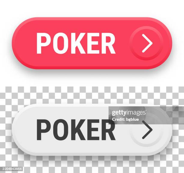 poker - 3d click web buttons on blank background - playing cards box stock illustrations