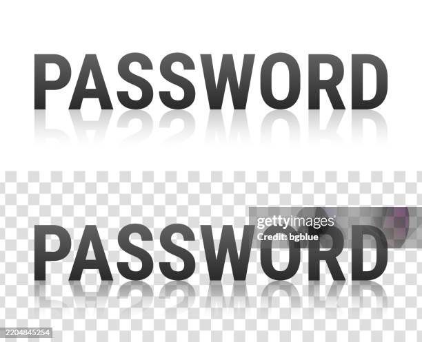 Password Text With Reflection On Transparent Background High-Res Vector ...