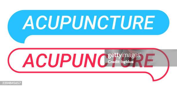 acupuncture - blue and red speech bubble on white background - accupuncture logo stock illustrations