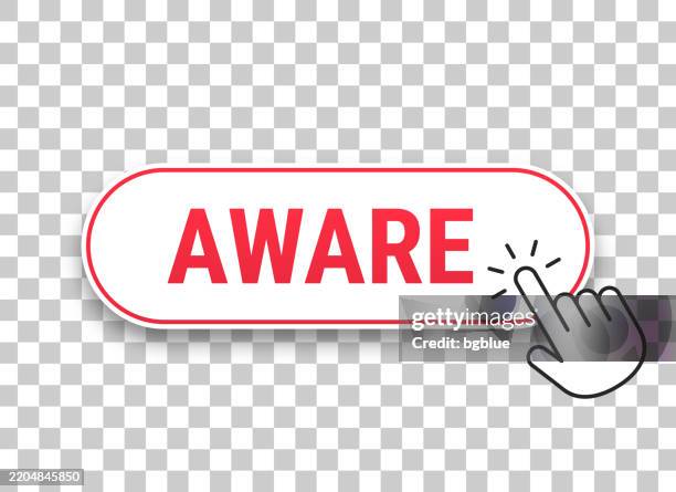 Aware 3d Click Web Button With Hand Cursor On Blank Background High-Res ...