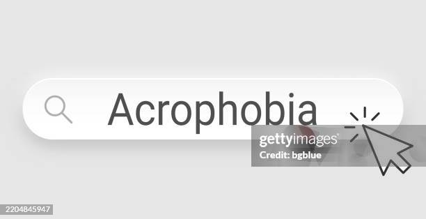 acrophobia - search bar with cursor on blank background - drop box stock illustrations