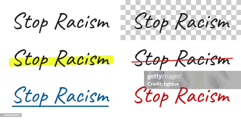 Stop Racism Header Stop Racism Handwritten Text Highlighted Crossed Out Underlined On ...