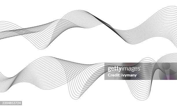 ilustraciones, imágenes clip art, dibujos animados e iconos de stock de fondo de línea de ondas dinámicas abstractas - frecuencia