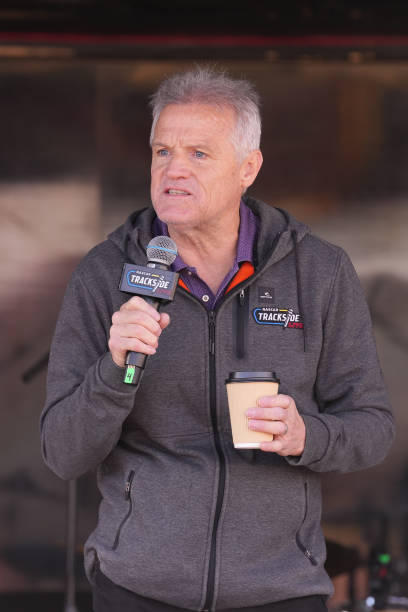 Kenny Wallace co-hosts Trackside Live! in the Neon Garage before the Pennzoil 400 NASCAR Cup Series race on March 16 at Las Vegas Motor Speedway in...
