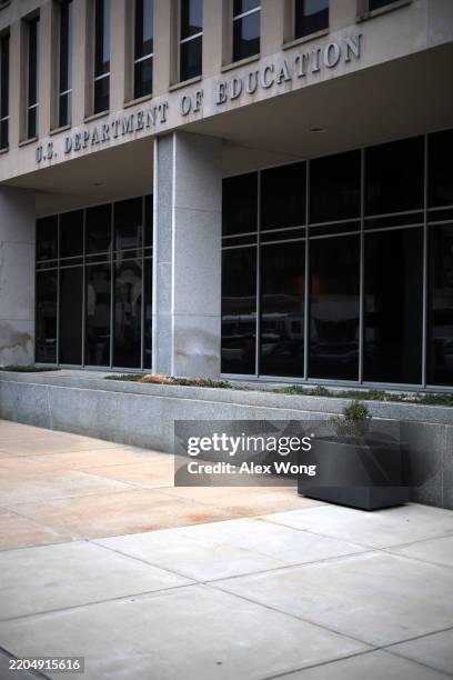 An exterior view of the Department of Education building on March 13, 2025 in Washington, DC. The Trump administration announced on Tuesday it is...