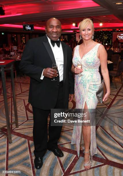 Victor Ubogu and Rachel Taylor attend Missing People's Night Of Light Gala 2025 at The Royal Lancaster Hotel on March 13, 2025 in London, England.