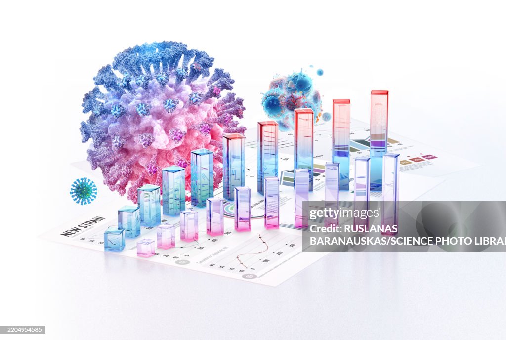 Emerging virus strains, conceptual illustration