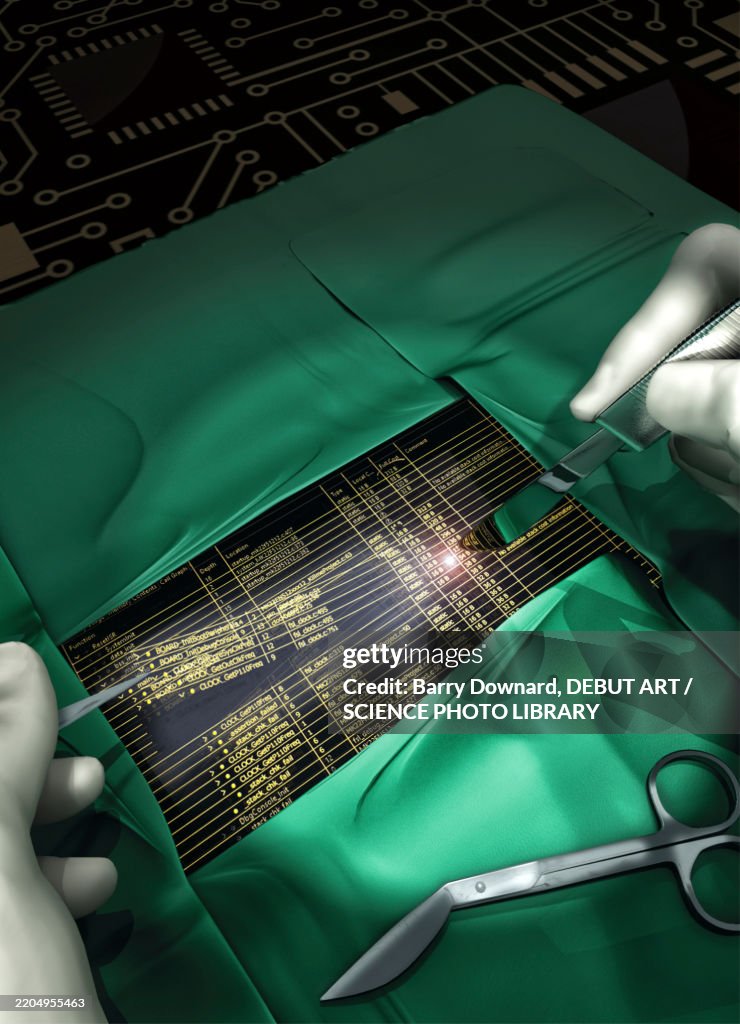 Computer repair, conceptual illustration